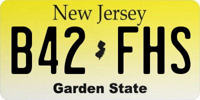 NJ license plate B42FHS