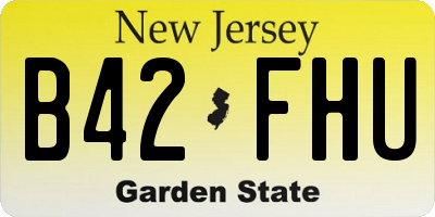 NJ license plate B42FHU