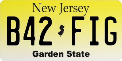 NJ license plate B42FIG