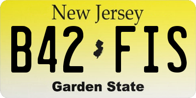 NJ license plate B42FIS