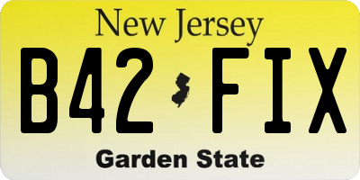 NJ license plate B42FIX