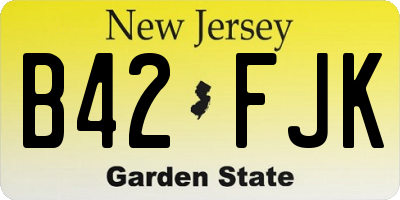 NJ license plate B42FJK