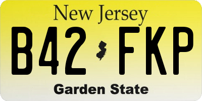 NJ license plate B42FKP