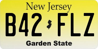 NJ license plate B42FLZ