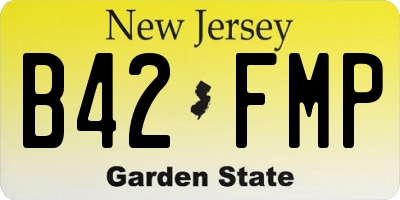 NJ license plate B42FMP