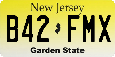 NJ license plate B42FMX