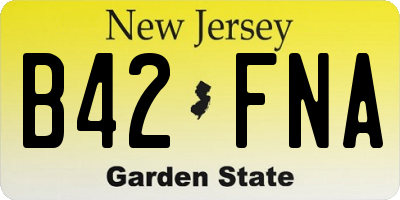 NJ license plate B42FNA