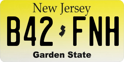 NJ license plate B42FNH