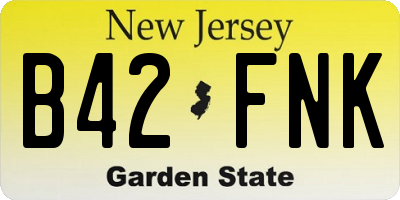NJ license plate B42FNK