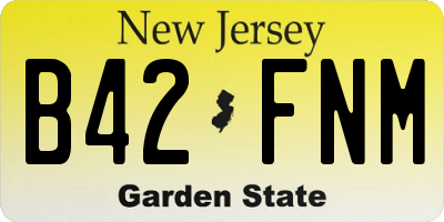 NJ license plate B42FNM