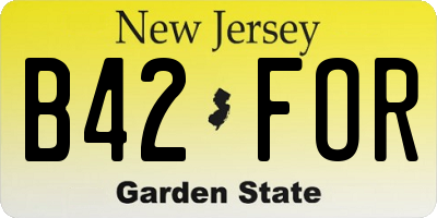 NJ license plate B42FOR