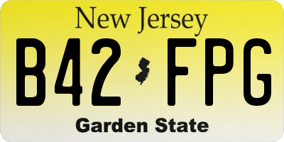 NJ license plate B42FPG