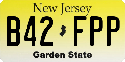 NJ license plate B42FPP
