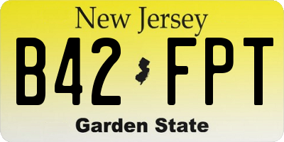 NJ license plate B42FPT