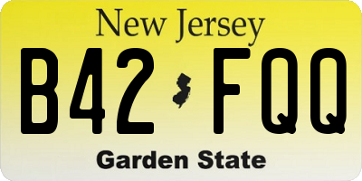 NJ license plate B42FQQ