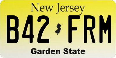 NJ license plate B42FRM