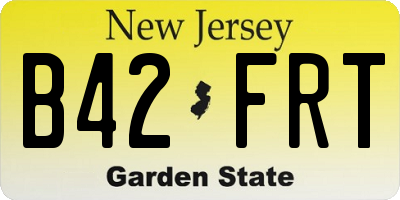 NJ license plate B42FRT