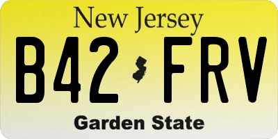 NJ license plate B42FRV