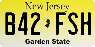 NJ license plate B42FSH