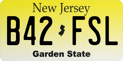 NJ license plate B42FSL