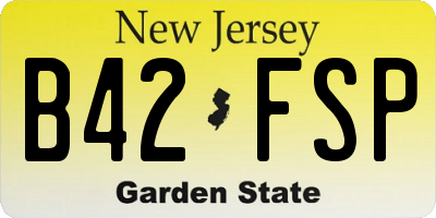NJ license plate B42FSP