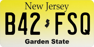 NJ license plate B42FSQ