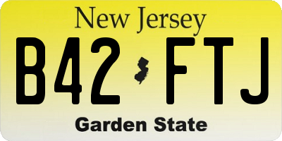 NJ license plate B42FTJ