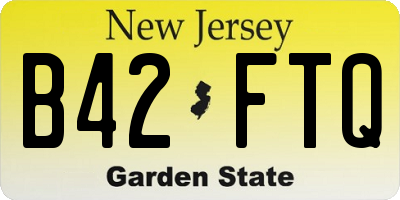 NJ license plate B42FTQ