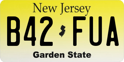 NJ license plate B42FUA