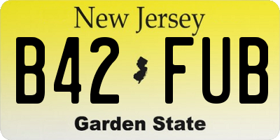NJ license plate B42FUB