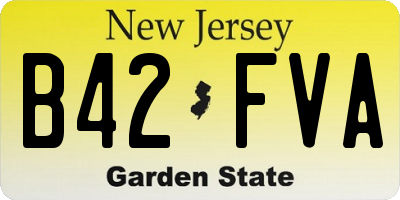 NJ license plate B42FVA