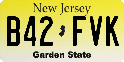 NJ license plate B42FVK