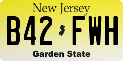 NJ license plate B42FWH