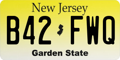 NJ license plate B42FWQ