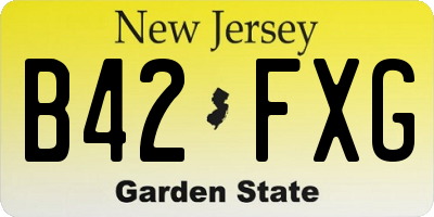 NJ license plate B42FXG