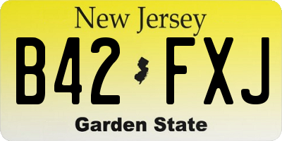NJ license plate B42FXJ