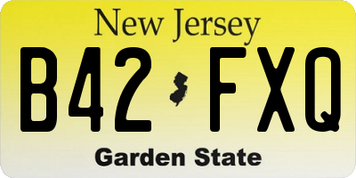 NJ license plate B42FXQ