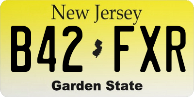 NJ license plate B42FXR
