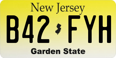 NJ license plate B42FYH