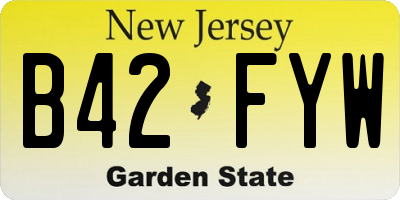 NJ license plate B42FYW
