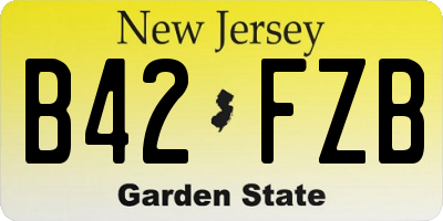 NJ license plate B42FZB