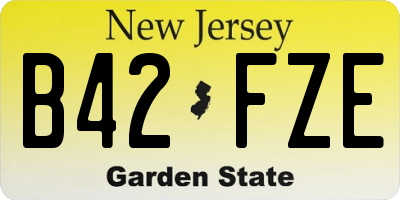 NJ license plate B42FZE