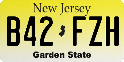 NJ license plate B42FZH