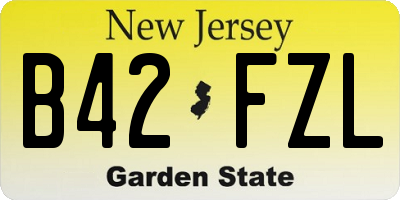 NJ license plate B42FZL