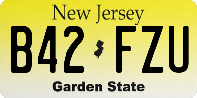 NJ license plate B42FZU
