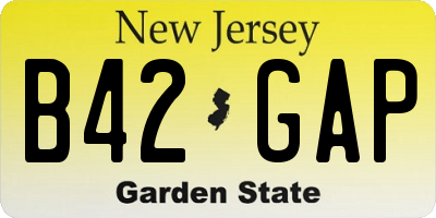 NJ license plate B42GAP