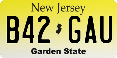 NJ license plate B42GAU