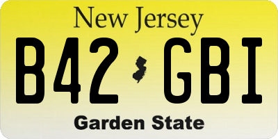 NJ license plate B42GBI