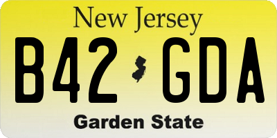 NJ license plate B42GDA