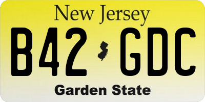 NJ license plate B42GDC